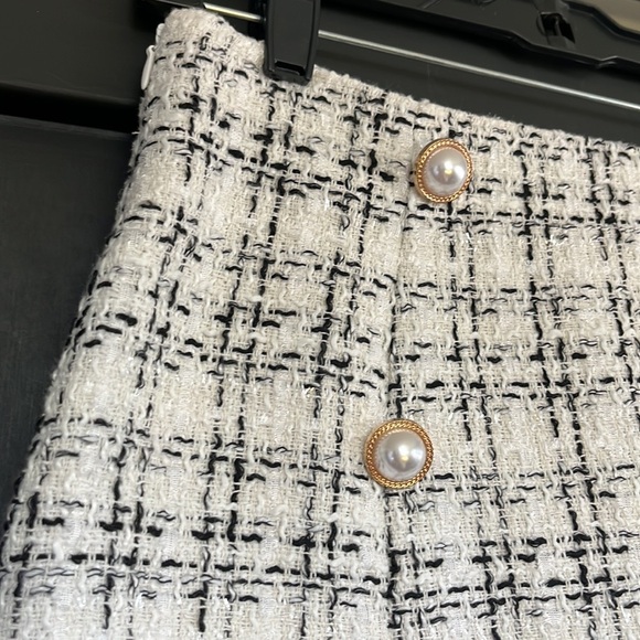 High Waist Tweed Plaid Mini Skirt - Picture 10 of 16